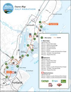Maine Marathon Half Marathon course map