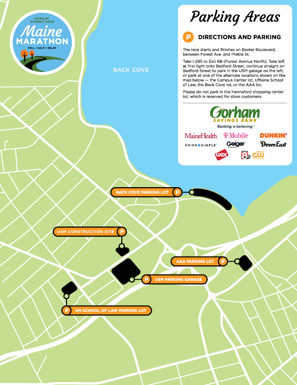 2021 Maine Marathon Parking Map