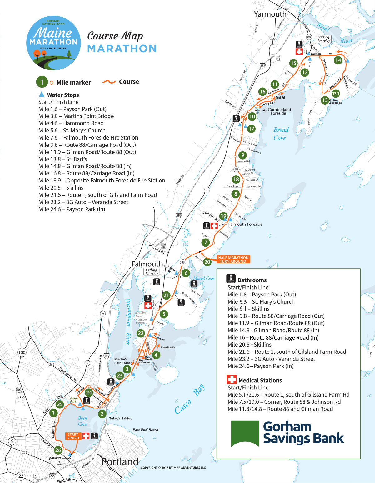 Maine Marathon Map 2023