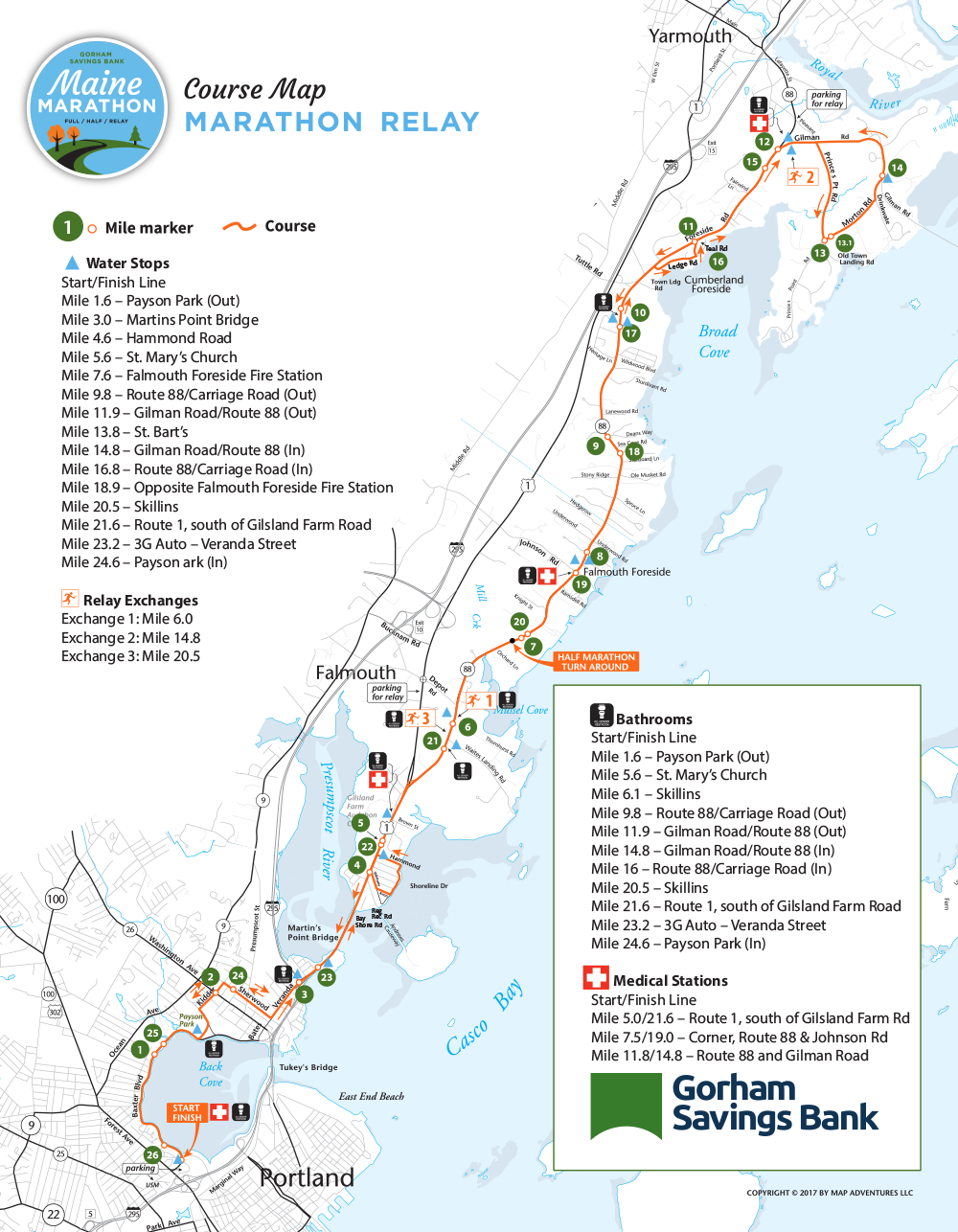 Maine Marathon 2024 Relay Map